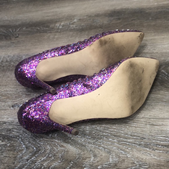 Steve Madden Galaxxie Glitter Sequin Dress Pump Pink Purple Women's 10 - Picture 8 of 10